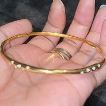 Stella &amp; Dot Gold Plated Crystal Bangle Bracelet - £15.58 GBP