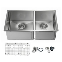 33&#39;&#39; - 16 Gauge Handcraft Double Bowl (60/40) Kitchen Stainless Steel Sink Under - £307.55 GBP