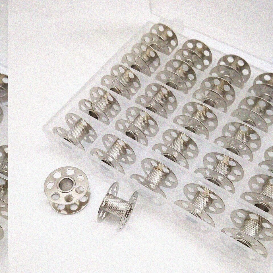 Bernina Bobbin Bliss: 25PCS Metal Bobbins with Clear Storage Box - $35.59