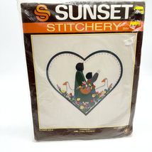 Sunset Stitchery Flower Girls Goose #2534 Embroidery Kit New Complete Vtg1986 - £19.33 GBP