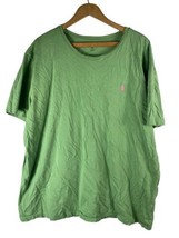 Ralph Lauren T Shirt Size XXL 2XL Mens Knit Green Pink Pony Short Sleeve Cotton - $27.83