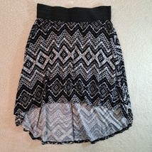 No Boundaries Skirt X-Large 15/17 High-Low Hem Crochet Lace Overskirt Blk &amp; Wht - £6.27 GBP