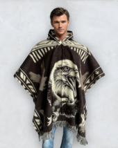 Alpaca Wool Poncho with Hood | Soft and Comfortable Wool | Eagle | Dark ... - £54.07 GBP