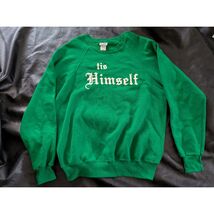 Sudadera Vintage 1990 Tis Himself Verde Lee De Manga Larga Cuello Redond... - $62.36
