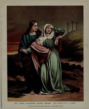 1890 Antique Classic Print St. John Leading Mary Home Dobson  8 X 10 Collectible - £34.27 GBP