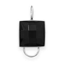 Faceted Black Acrylic Charm Holder Pendant - $29.99