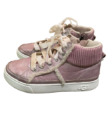 UGG Addie Trainer Metallic Pink High Top Sneakers Shoe Girls US 2 EU 33.5 - £13.45 GBP