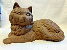Original Period Heavy Cast Iron Cat Vtg Sculpture Figure Animal Art Doorstop - £104.21 GBP