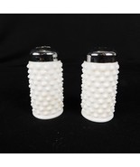 Vintage Fenton White Milk Glass Hobnail Salt Pepper Shakers Set Cottage ... - $20.55 CAD