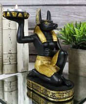 Egyptian God of The Afterlife Mummification Anubis Tea Light Candle Hold... - $32.99