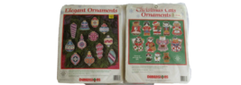 Vintage Lot of 2 Christmas Cats &amp; Elegant Ornaments Plasticpoint Kit 199... - $47.49