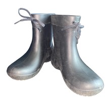 Crocs Dual Comfort Freesail Shorty Rain Boots with Front Lace Tie Black size 4  - £21.78 GBP