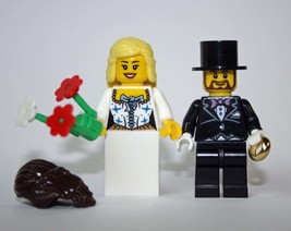 Bride and Groom Wedding Marriage Man and Wife Building Minifigure Bricks US - £12.36 GBP