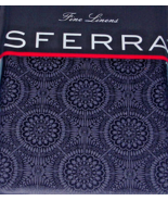 Sferra Sarto King Sham Indigo Blue Egyptian Cotton Sateen Jacquard Italy... - $47.32
