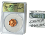 Rare 1908 S vdb Copper Lincoln Wheat Penny Cent Fantasy Overstrike Danie... - $791.99