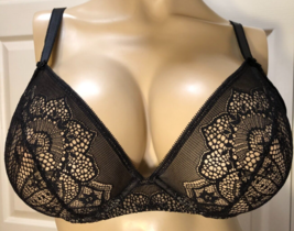 WACOAL 38D Lace TAKE THE PLUNGE Black 38 D Unlined Underwire 851273 Bra - £11.87 GBP