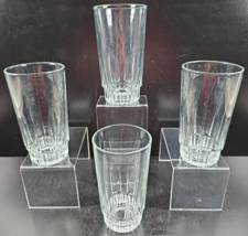 (4) Arcoroc Lancer 10 Oz Tumblers Set Clear Cut 5.5&quot; Glasses Cristal Fra... - $31.65