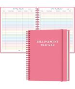 Colorful 8.5" x 11" Monthly Bill Organizer - Easy Expense Management in Pink