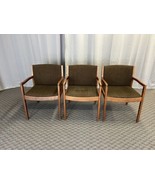 Vintage ARM CHAIR SET mid century modern wood office upholstered dining ... - £314.75 GBP