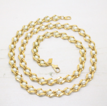 Vintage Signed Sarah Coventry Cov Gold Curb Link Pearl NECKLACE Jewellery - £17.41 GBP