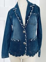 New Identity Denim Jean Jacket Coat Pockets  Vintage Boho Western Retro ... - $26.88