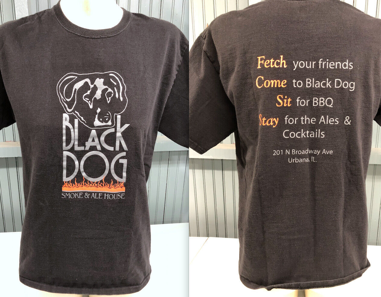 Black Dog Smoke and Ale House Urbana Illinois Medium T-Shirt - $11.82