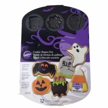 Wilton Bakeware Halloween Shapes Cookie Sheet Pan Nonstick 12 Molds Ghos... - $12.16