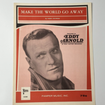 Make The World Go Away Vintage Sheet Music Hank Cochran Eddy Arnold 1963 - £8.47 GBP