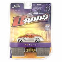 Jada D-Rods 40 1940 Ford Silver & Orange Rubber Tires Diecast Car 1/64 Scale - $17.41