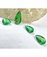 Natural Emerald Pear Cut 4 Pcs 4.37 Ct Top Gemstone For Ring Pendant Ear... - £455.63 GBP
