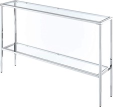 Nadia Chrome Console Table, Clear Glass/Chrome, Convenience Concepts. - £130.48 GBP