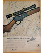 Vintage Ad Marlin Rifle &#39;Marlin 336 On The Map In Maine&#39; 1963 - £6.74 GBP