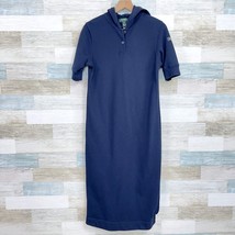 LRL Ralph Lauren Pique Hooded Maxi Dress Navy Blue Womens Medium Petite ... - £54.27 GBP