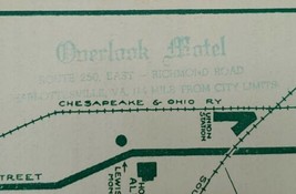 1954 Overlook Motel Charlottesville Virginia Map Travel Brochure Albemar... - $24.26