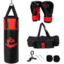 11 Pounds Kids Hanging Punching Bag Set with Punching Gloves-Black - Color: Blac - £75.56 GBP