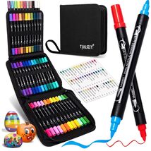 Vibrant 48-Color Acrylic Paint Markers with Brush &amp; Fine Tips - All Surf... - $37.57