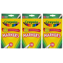 (3 Pack) NEW Crayola 10 Classic Colors Fine Line Markers - £17.29 GBP