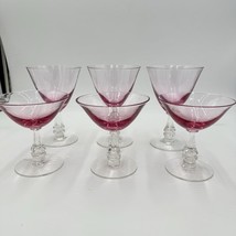 TIFFIN FRANCISCAN WISTARIA PINK 3 MARTINI SHERBET 3 Wine Glasses Set - $162.00
