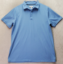 Calibrate Polo Shirt Men&#39;s Large Blue 100% Cotton Short Casual Sleeve Co... - £12.30 GBP
