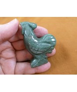 (Y-CHI-RO-708) green ROOSTER bird roosters gemstone carving chicken hen ... - $24.05 CAD