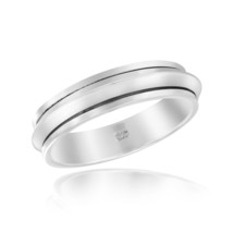 Minimalist Chic Simple yet Stylish Sterling Silver Spinner Band Ring - 12 - £21.71 GBP
