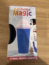 Slushy Cup Double Layer Quick Frozen Magic Slushie Cup w Lid &amp; Straw Blue NEW - £18.66 GBP