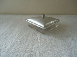 Vintage Triangle / Fan Shaped Candy Dish With Aluminum Lid &quot; Beautiful Rare Item - £18.37 GBP