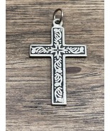 Vintage Silver Tone Cross Pendant Charm Religious Christianity Catholic ... - $282.06 MXN