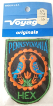 Pennsylvania Dutch Hex Birds Patch Voyager Orange Green Blue 1970s - $11.35