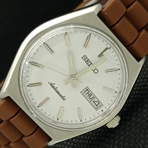 VINTAGE SEIKO AUTOMATIC JAPAN MENS DAY/DATE WHITE WATCH 621e-a415924 - $38.00