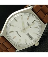VINTAGE SEIKO AUTOMATIC JAPAN MENS DAY/DATE WHITE WATCH 621e-a415924 - $38.00