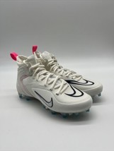 Nike Alpha Huarache 8 Elite LAX White Pink Lacrosse CW4440-116 Men&#39;s Size 9 - £63.76 GBP
