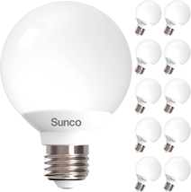 Sunco 10 Pack Vanity Globe Light Bulbs G25 LED for Bathroom Mirror 5000K Dayligh - £29.24 GBP