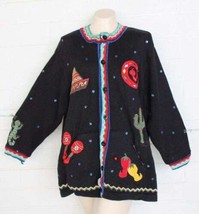 Quacker Factory Size 2X Southwest Saguaro Snake Chilies Maracas Cardigan Sweater - £21.34 GBP